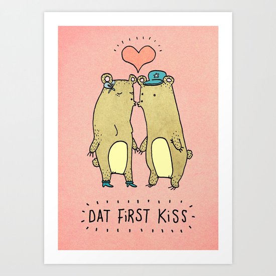 Dat First Kiss Art Print