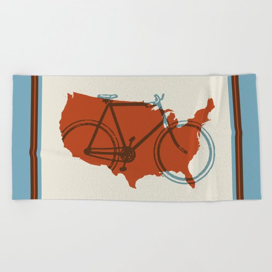 Bike America Beach Towel