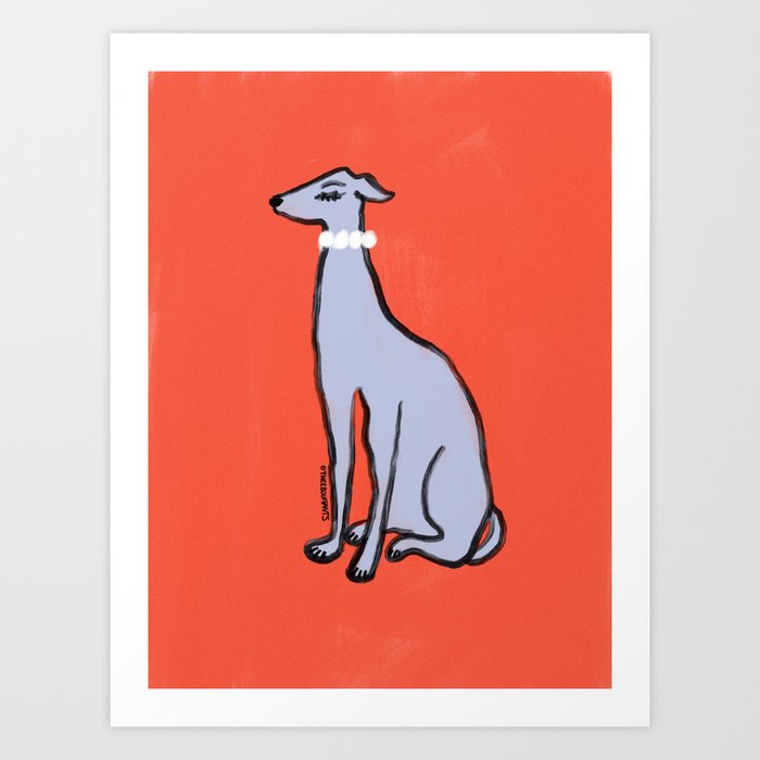 Lady Greyhound Art Print