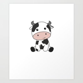 Just A Girl Who Loves Cows Cute Cow Farm Animal Art Print | Gift, Calf, Graphicdesign, Cute Animals, Farmer, Cow, Pink, Favorite Animal, For Girls, Farm 