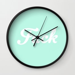 Vintage Pastel Mint Fuck Boho Hipster Typography Wall Clock