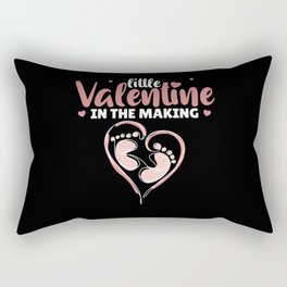 Little Valentine In The Making Gender Reveal Girl Rectangular Pillow