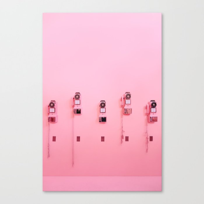 Pink Phones Canvas Print
