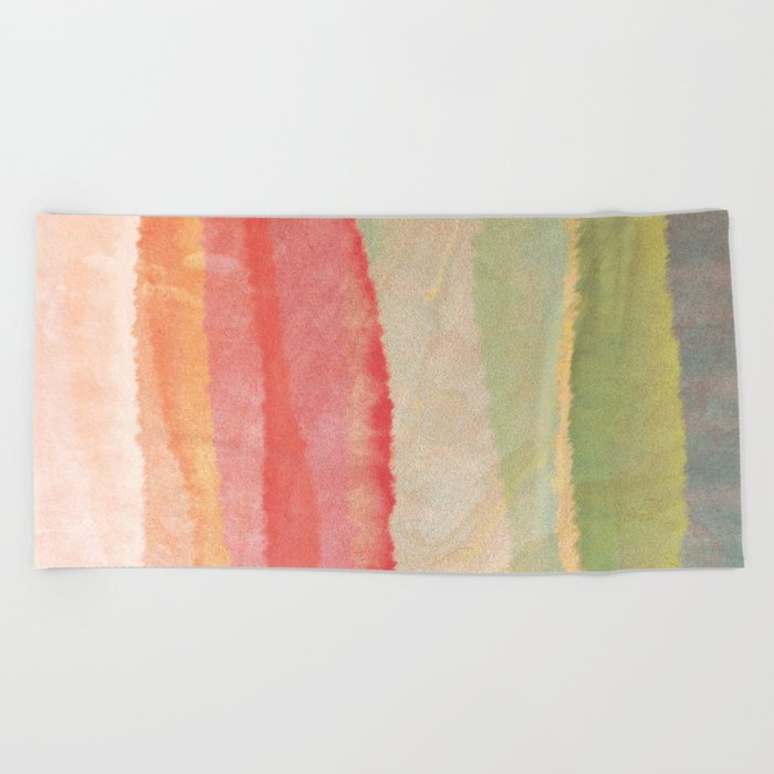 salty watercolor gradient Beach Towel