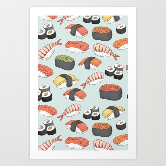 Sushi Pattern Art Print