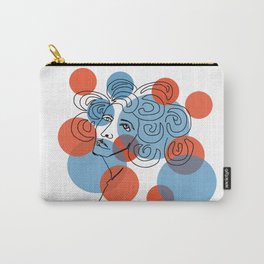 Girl with blue and red circles Carry-All Pouch