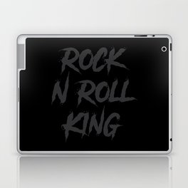 Rock and Roll King Typography Black Laptop Skin