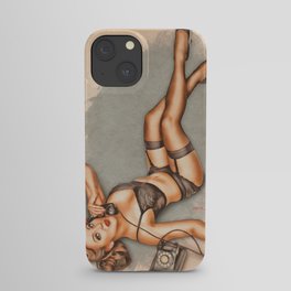 Pinup - Hello? iPhone Case | Vintage, People, Mixed Media, Photo 
