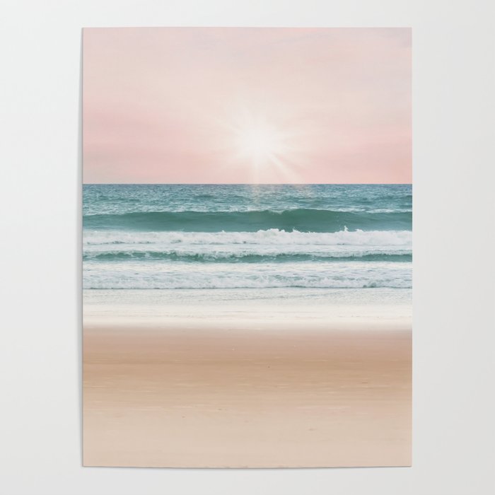 Pastel Beach and Sea Vibes Poster