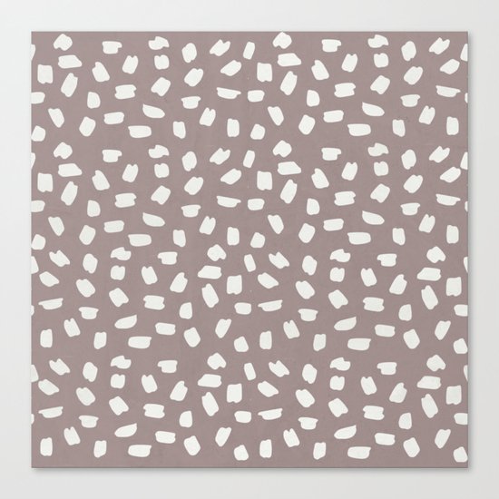 Simply Ink Splotch Lunar Gray on Red Earth Canvas Print