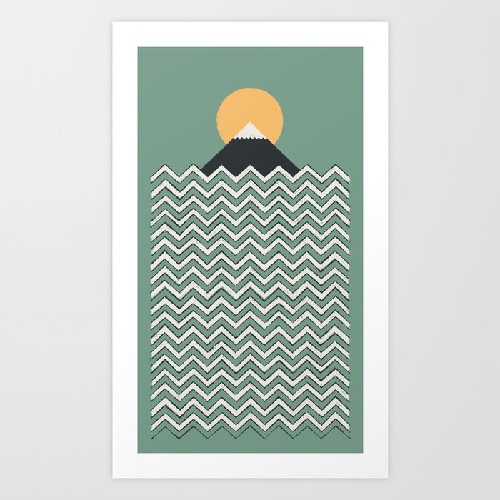 Abstract pattern 8 ocean & mountain minimalist landscape  Art Print