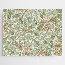William Morris Honeysuckle Pattern Vintage Victorian Floral Wallpaper Jigsaw Puzzle