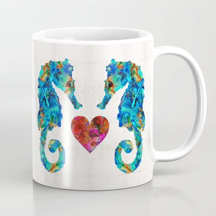 Sea Lovers - Seahorse Beach Art by Sharon Cummings Coffee Mug