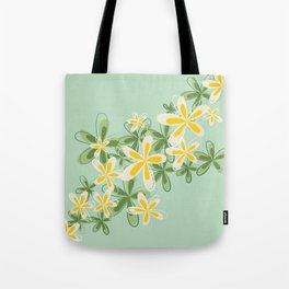 Arden - Minimalistic Floral Art Pattern in Green and Yellow Tote Bag