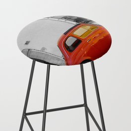Red Italian car in Rimini Black and White Photography Bar Stool