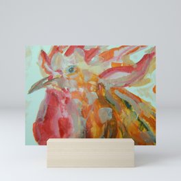 red rooster Mini Art Print