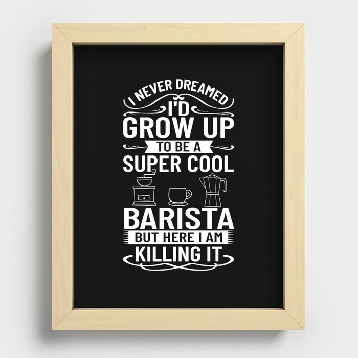 Barista Coffee Machine Coffeemaker Espresso Milk Recessed Framed Print