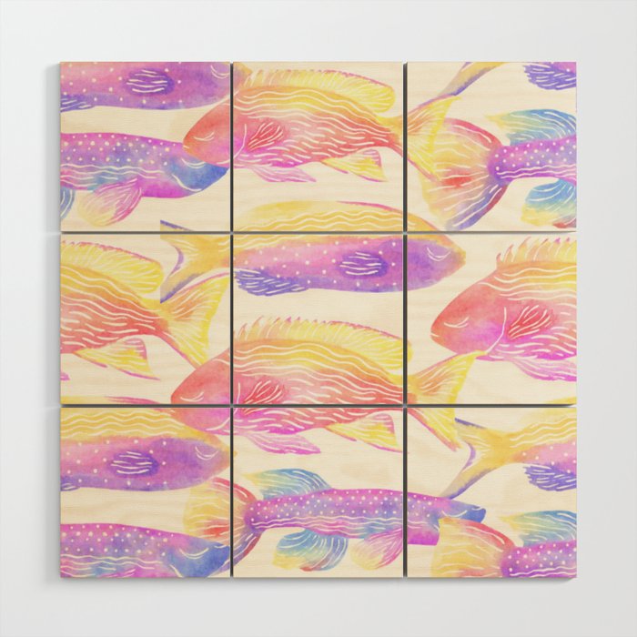 My Luminous Fishies Wood Wall Art