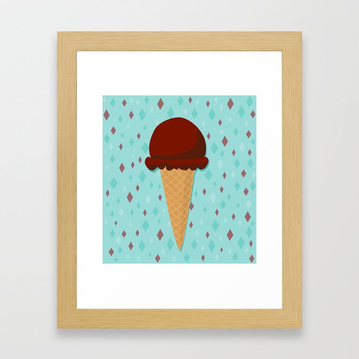 Chocolate ice cream Framed Art Print