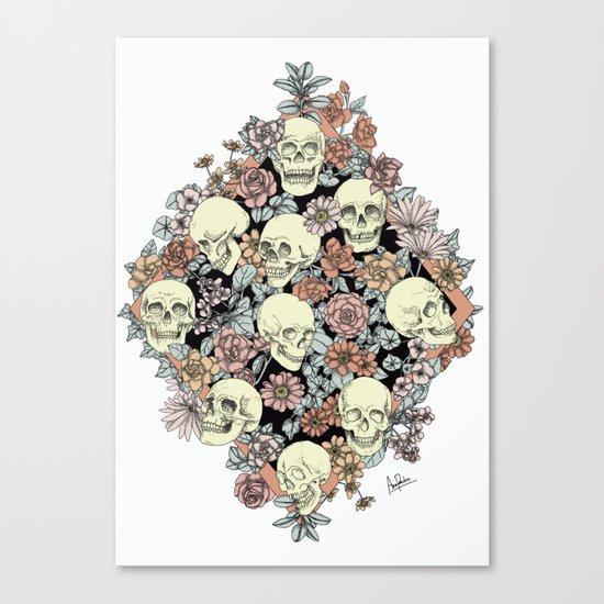 Blooming Skulls Canvas Print