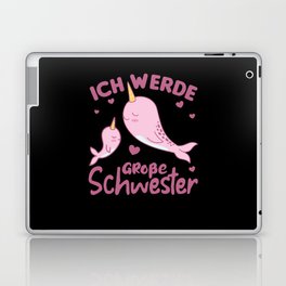 I Will Be Big Sister 2022 Narwhal Siblings Laptop Skin