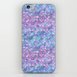 Pink Blue Mermaid Pattern Luxury iPhone Skin