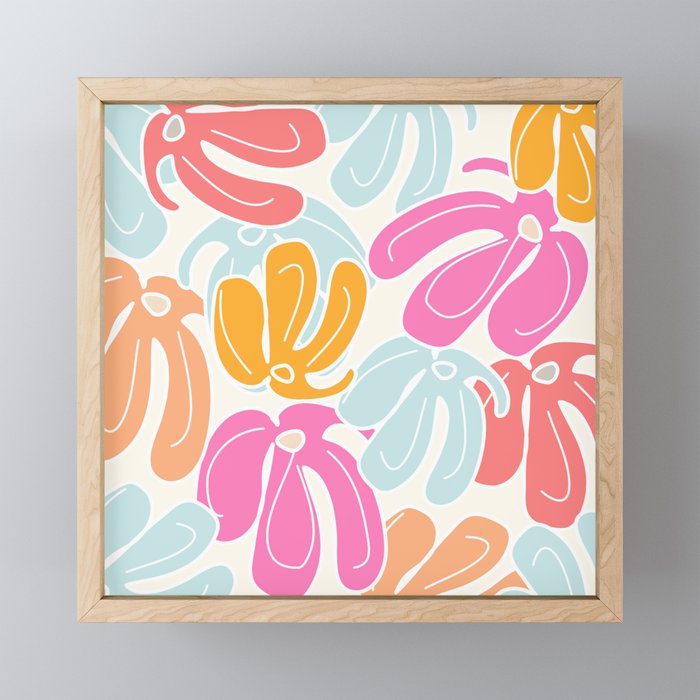 Retro Floral Spring Framed Mini Art Print