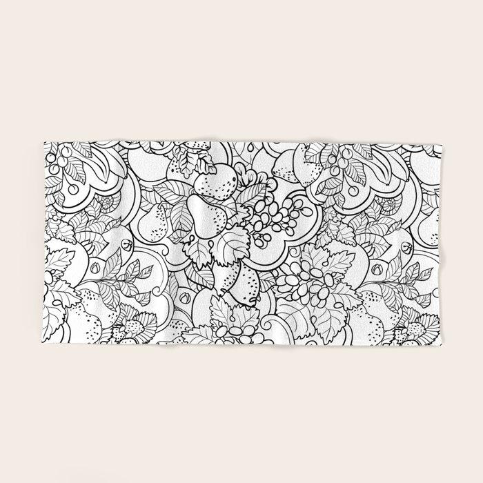 Coloring Page Style Vector Seamless Pattern Hand & Bath ...