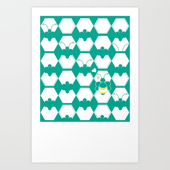 Honey Bee back to Nature with Love Art Print