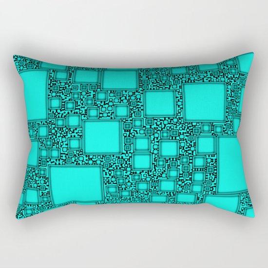 Electronics Blue Rectangular Pillow