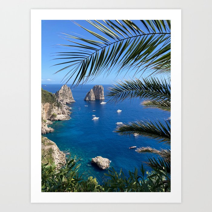 Capri, Italy, Cobalt Blue Ocean Art Print