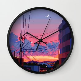 City Moonset Wall Clock