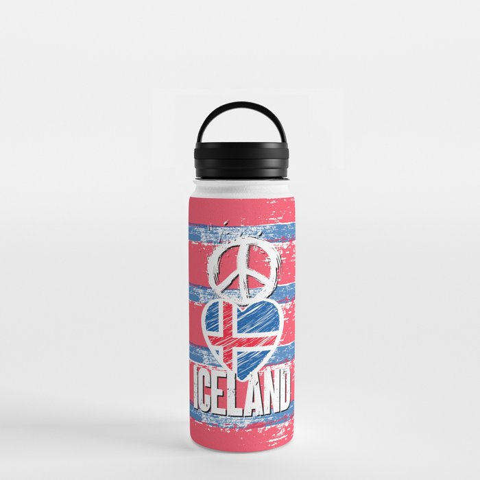Peace Love Iceland Water Bottle