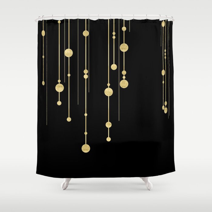 Black and Gold Shower Curtain