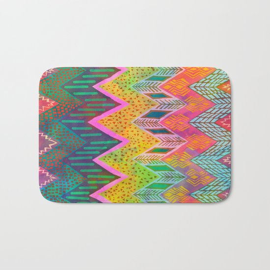 Tribal Chevron - Yellow Bath Mat