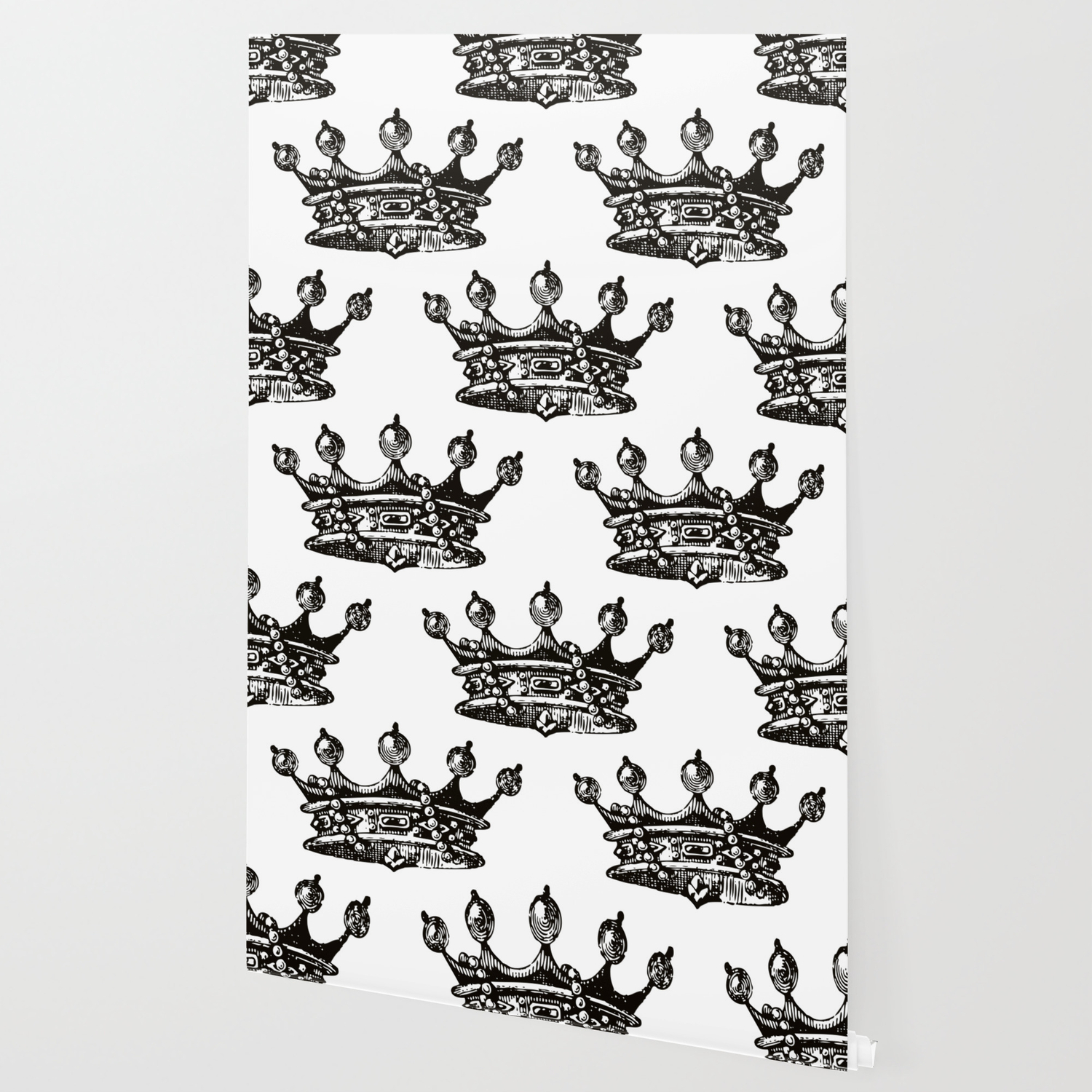 Royal Crown Vintage Crown Black And White Wallpaper By