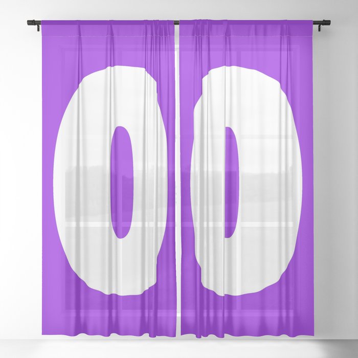 0 (White & Violet Number) Sheer Curtain
