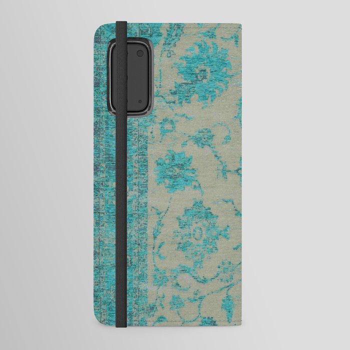 Blue floral rug Android Wallet Case
