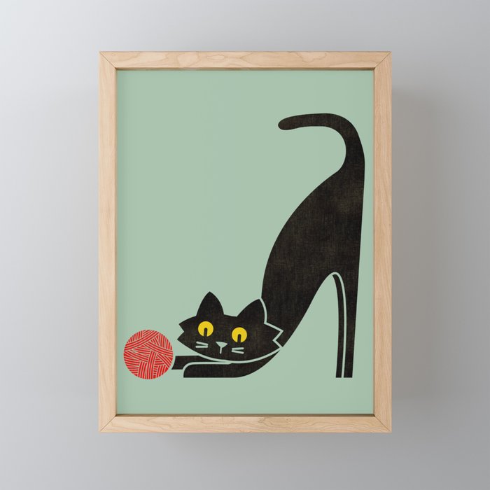 Fitz - the curious cat Framed Mini Art Print
