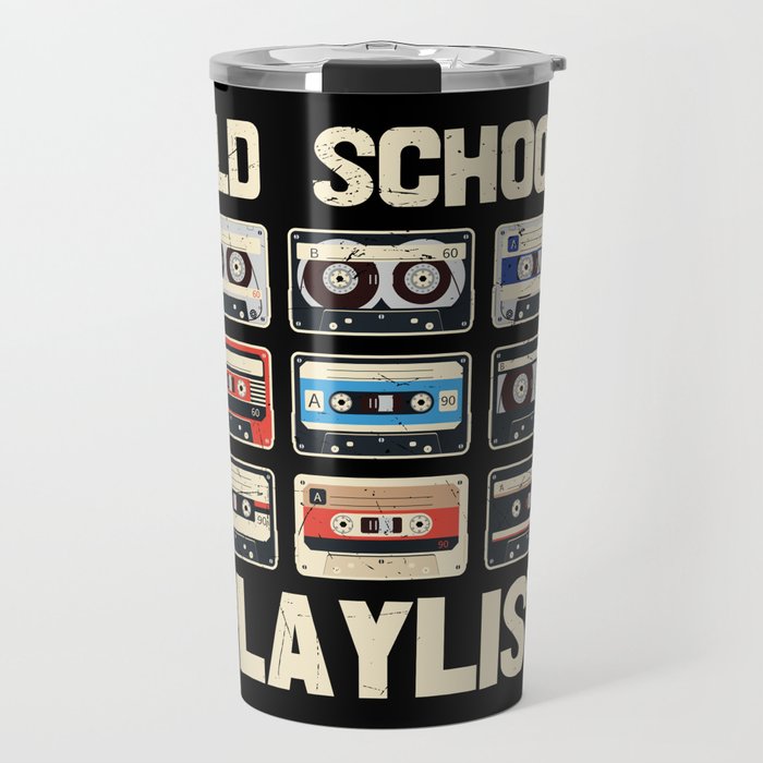 Old School Playlist Cassette Tapes Retro Travel Mug