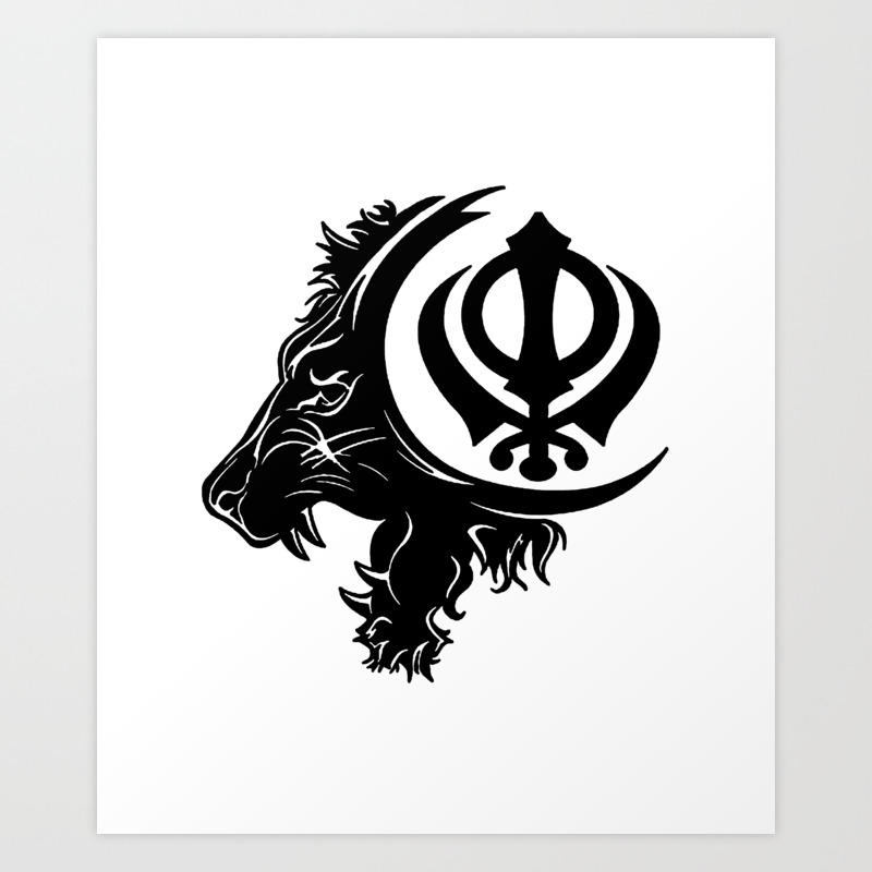 Sikhism Lion Khanda Symbol Art Print by INNA | Society6