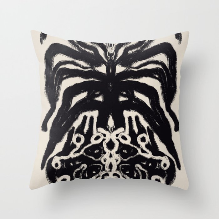 Black orchid Throw Pillow