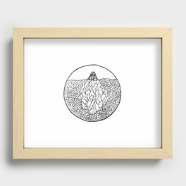 Black and white iceberg abstract sketch Recessed Framed Print