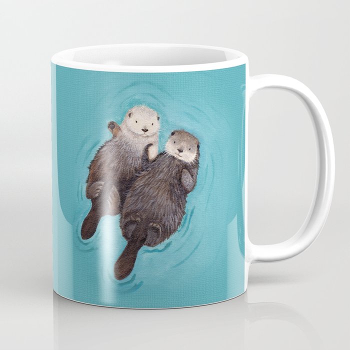 Otterly Romantic - Otters Holding Hands Coffee Mug