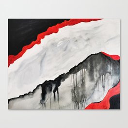 Black white red, ice, abstract Canvas Print