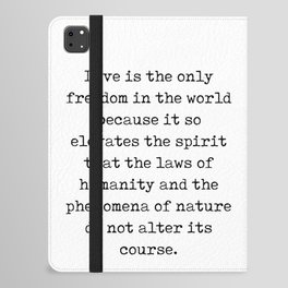 Love is the only freedom - Kahlil Gibran Quote - Literature - Typewriter Print iPad Folio Case