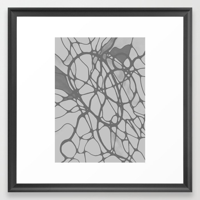 Edited Neurographic pattern with a circles and variety shapes by MariDani Framed Art Print