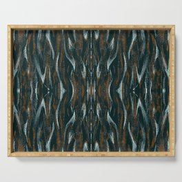 Bark Ikat in Teal Serving Tray