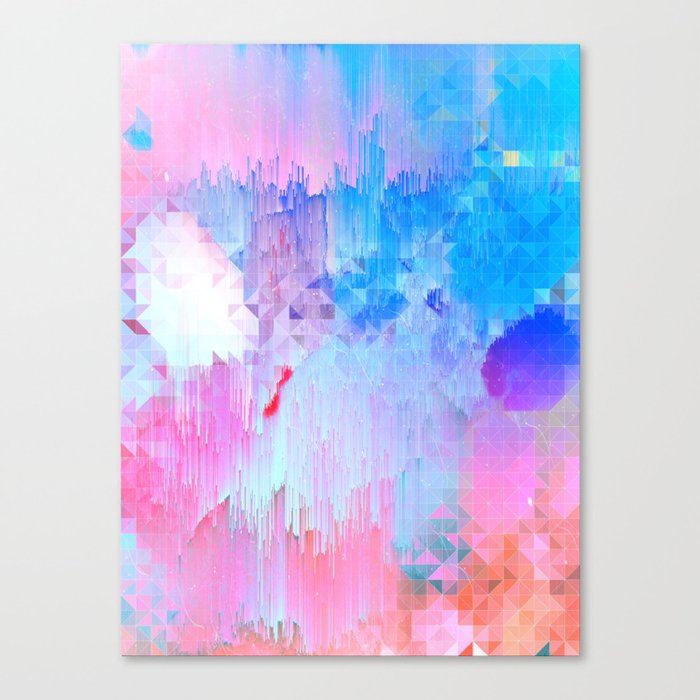 Abstract Candy Glitch Pink Blue And Ultra Violet Abstractart