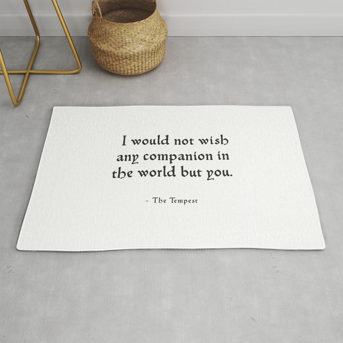 The Tempest - Shakespeare Love Quote Rug